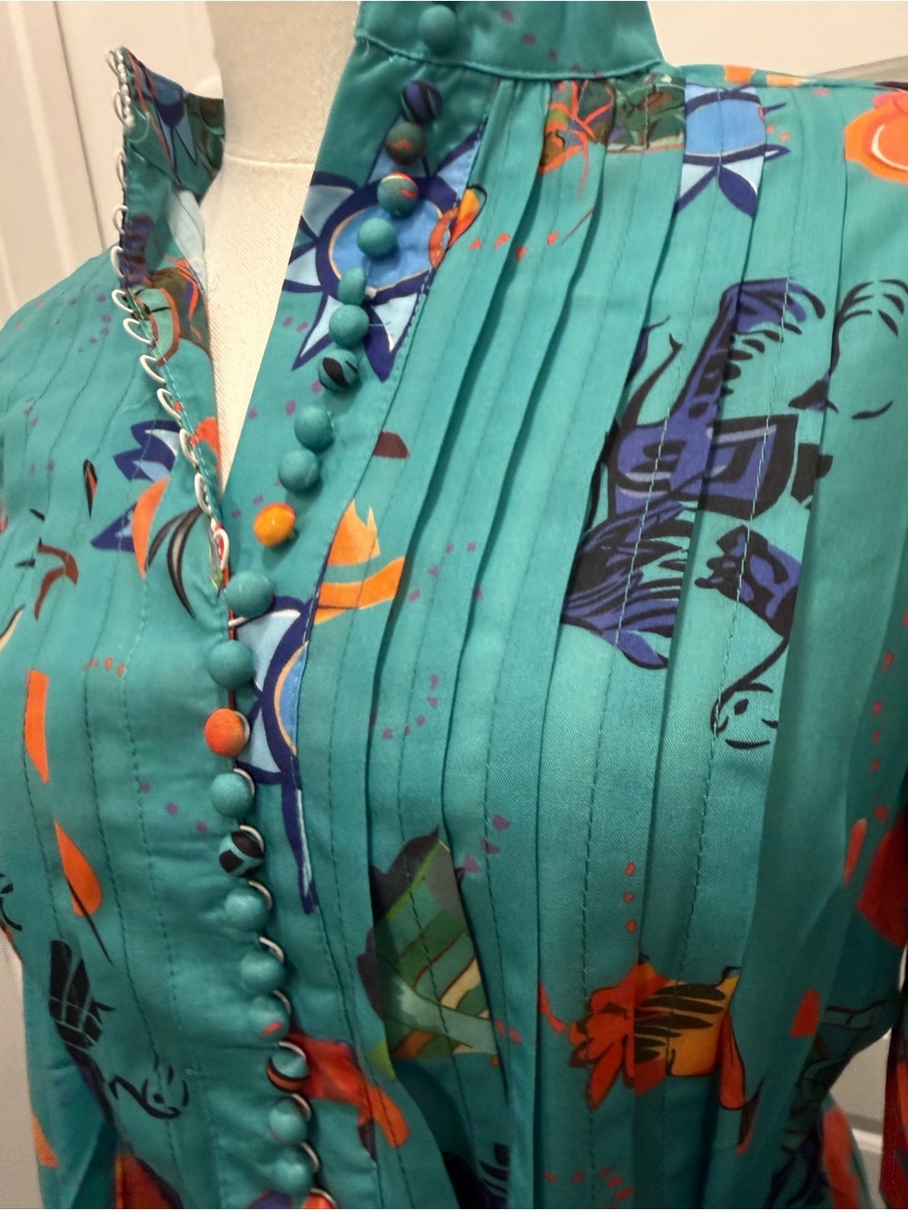 🔥Everard’s Clothing 2PC Tiered Teal Floral Maxi Skirt Set with Waist Tie NWT - Picture 6 of 14